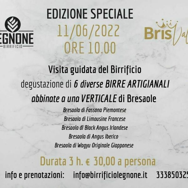 Tour Birrificio Legnone con verticale di bresaole Brisval